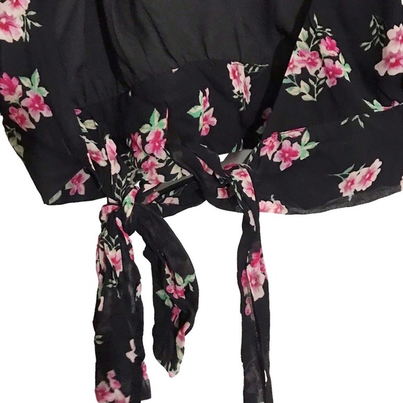 Yumi Kim Tie-Front Floral Crop Top Size 4 NWT - Picture 4 of 5
